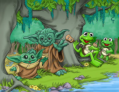 Yodas and Kemits Art Print - Created by Guy Gilchrist