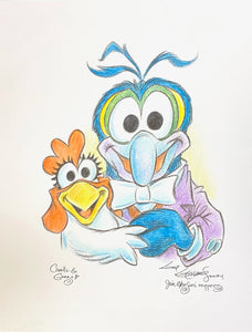 Camilla and Gonzo Original Art 8.5x11 Sketch  - Created by Guy Gilchrist