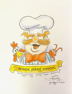 Swedish Chef “Everything Erst Okee Dokee" Original Art 8.5x11 Sketch  - Created by Guy Gilchrist