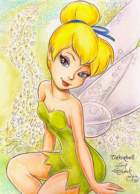 Tinkerbell Original Art 8.5x11 Sketch  - Created by Guy Gilchrist