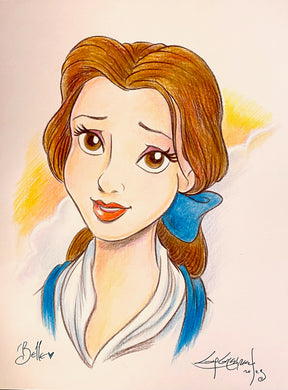 Beauty and the Beast Belle Original Art 8.5x11 Sketch  - Created by Guy Gilchrist