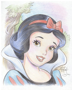 Disney's Snow White Original Art 8x10 Sketch - Created by Guy Gilchrist