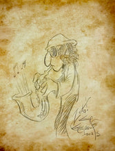 Load image into Gallery viewer, Zoot on Parchment - Guy Gilchrist Original