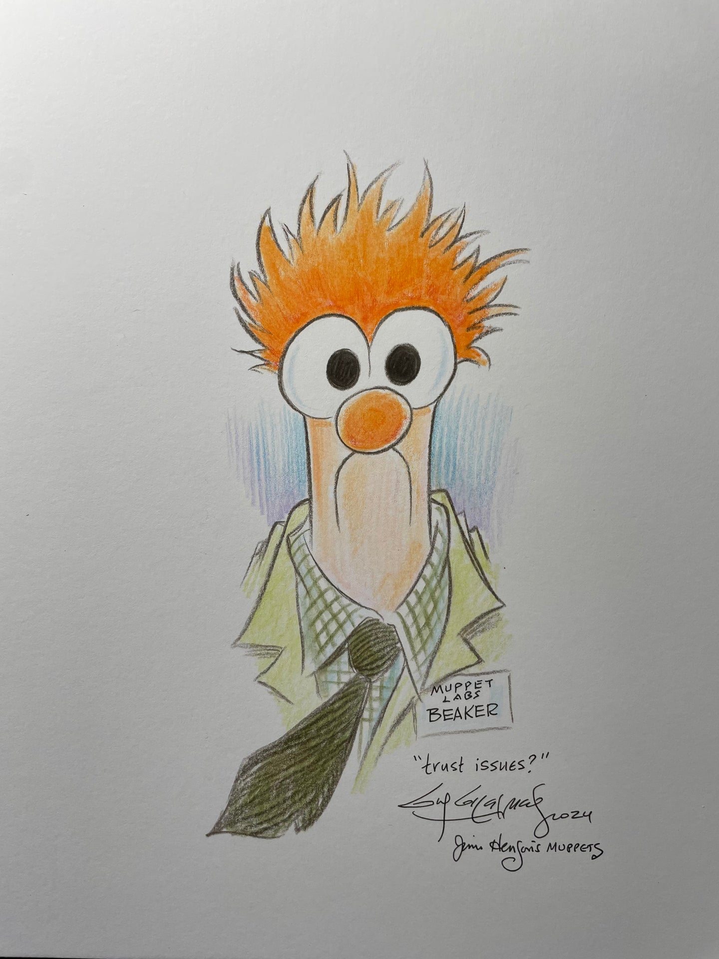 Beaker Trust Issues Original Art 8.5x11 Sketch  - Created by Guy Gilchrist