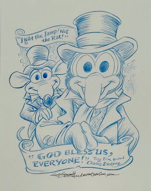“Light the Lamp, Not the Rat” Muppets Christmas Carol - Guy Gilchrist Original