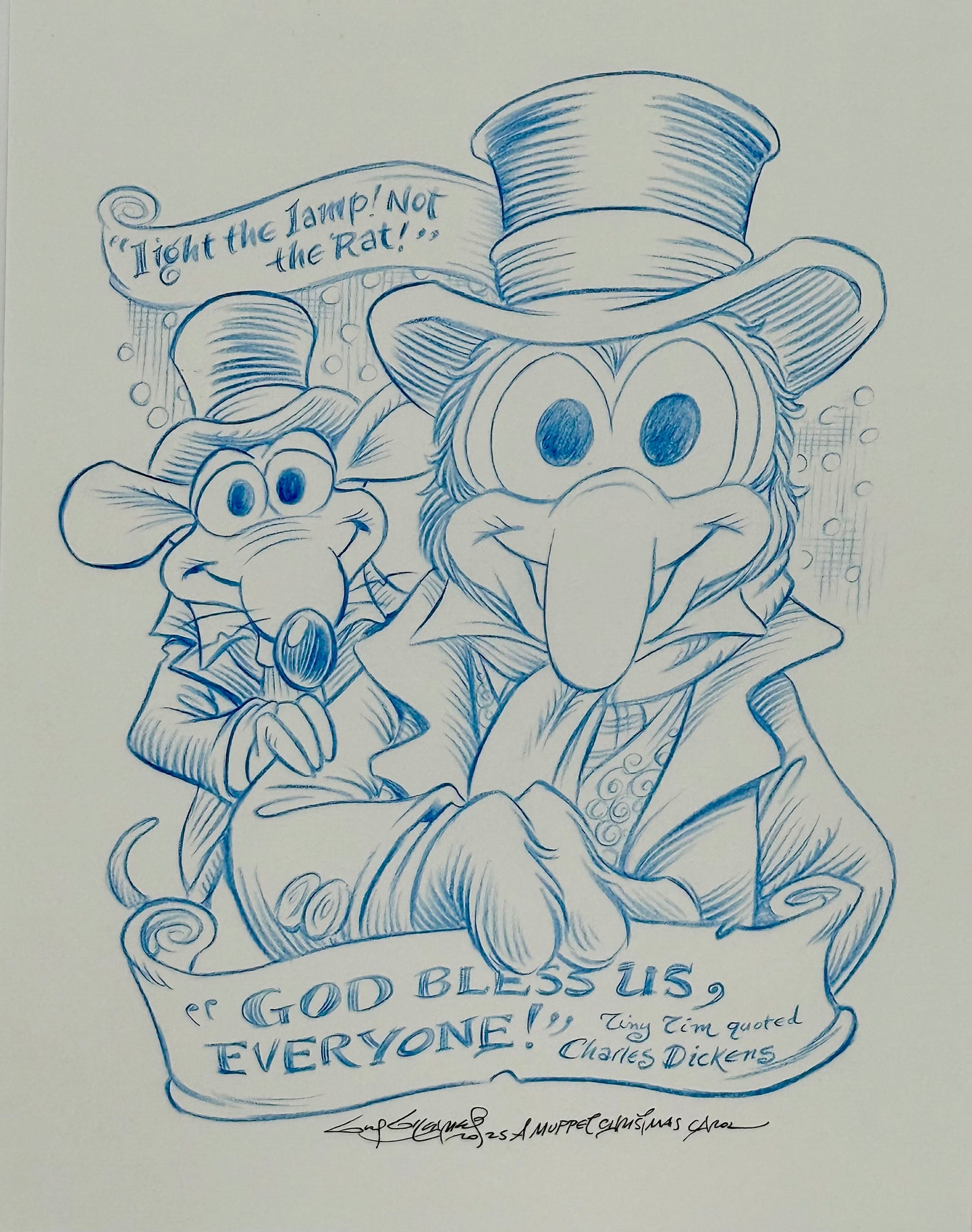 “Light the Lamp, Not the Rat” Muppets Christmas Carol - Guy Gilchrist Original