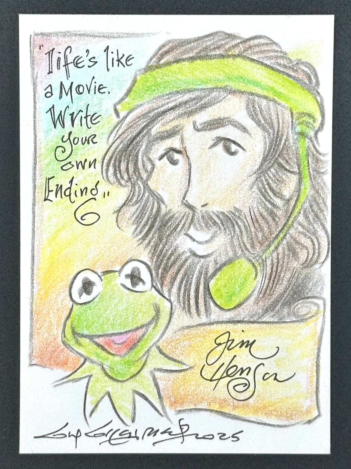 Jim and Kermit Trading Card - Guy Gilchrist Original