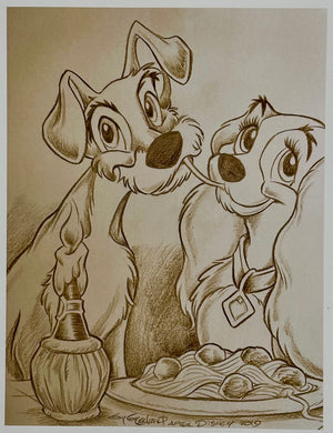 Lady and the Tramp Art Print - Created by Guy Gilchrist