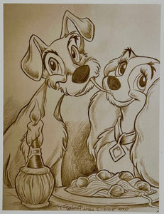 Lady and the Tramp Art Print - Created by Guy Gilchrist