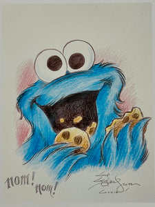 Cookie Monster Art Print - Created by Guy Gilchrist