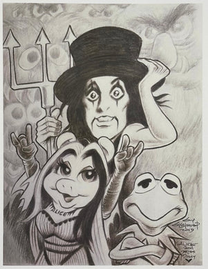 “Alice Cooper with the Muppets” Art Print - Created by Guy Gilchrist