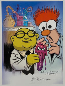 Beaker and Bunsen Art Print - Created by Guy Gilchrist