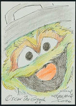 Load image into Gallery viewer, Oscar "Sesame Street" Sketch Card - Created by Guy Gilchrist