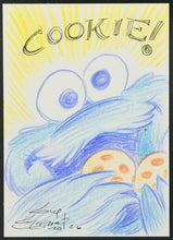 Load image into Gallery viewer, Cookie Monster "Sesame Street" Sketch Card - Created by Guy Gilchrist