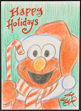 Load image into Gallery viewer, Holiday Elmo "Sesame Street" Sketch Card - Created by Guy Gilchrist