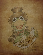 Load image into Gallery viewer, Kermit Christmas Carol on Parchment Paper - Guy Gilchrist Original