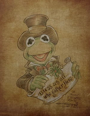 Kermit Christmas Carol on Parchment Paper - Guy Gilchrist Original