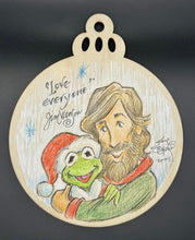 Load image into Gallery viewer, Jim Henson and Kermit Christmas Ornament - Guy Gilchrist Original