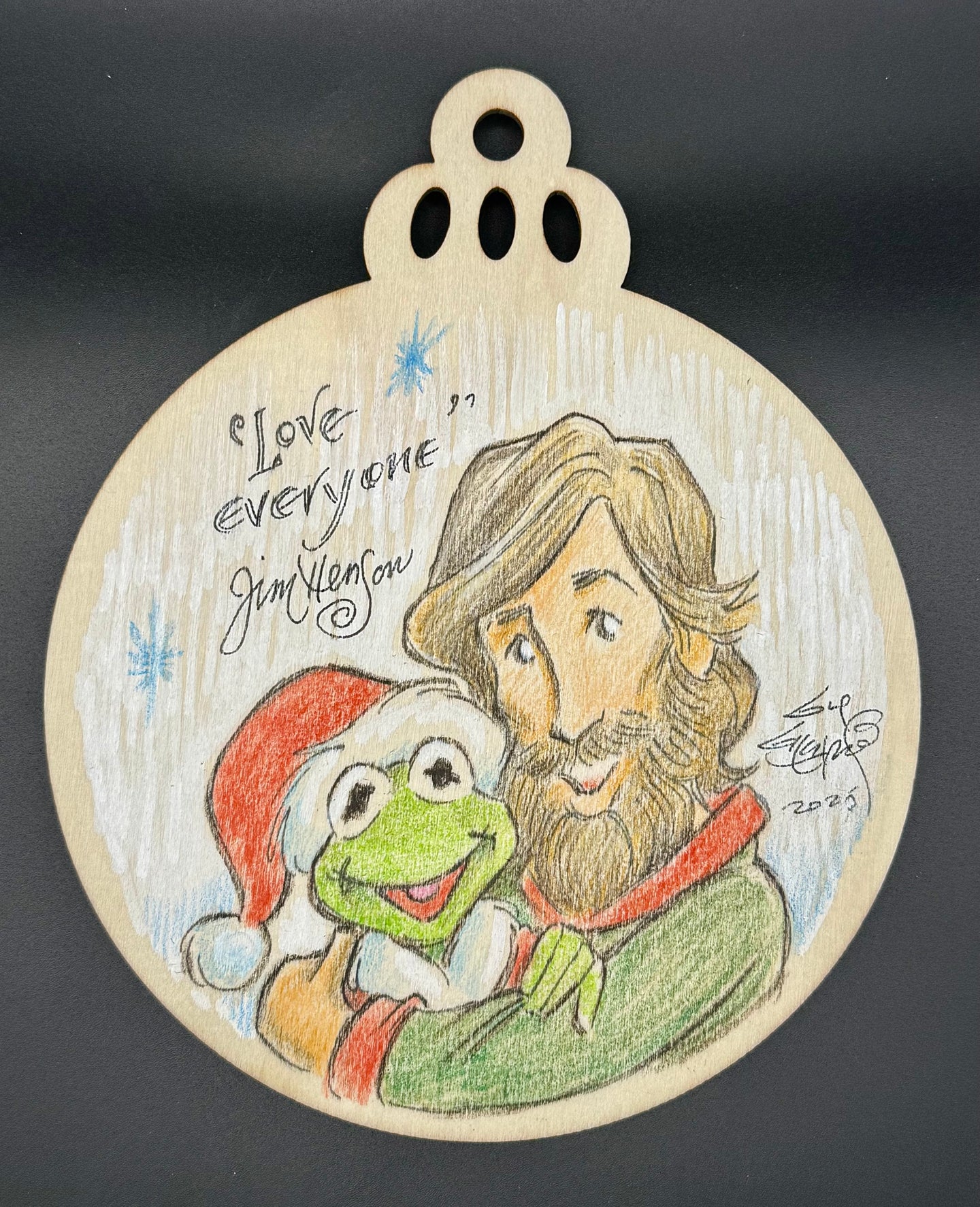 Jim Henson and Kermit Christmas Ornament - Guy Gilchrist Original