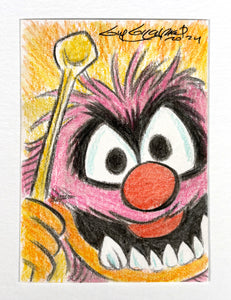 Muppets Animal Original Sketch Trading Card  - Created by Guy Gilchrist