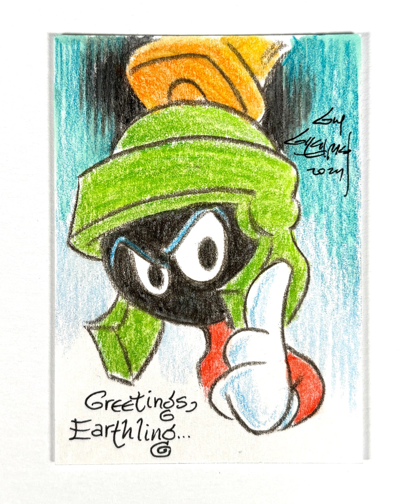 Looney Tunes Marvin the Martian Original Sketch Trading Card  - Created by Guy Gilchrist