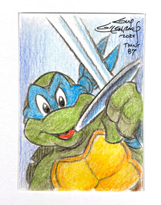 TMNT Leonardo Original Sketch Trading Card  - Created by Guy Gilchrist