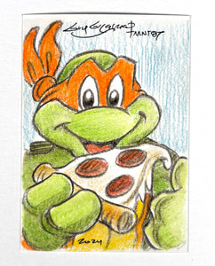 TMNT Mikey Original Sketch Trading Card  - Created by Guy Gilchrist