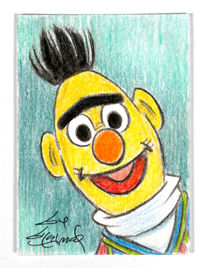 Sesame Street Bert Original Sketch Trading Card  - Created by Guy Gilchrist