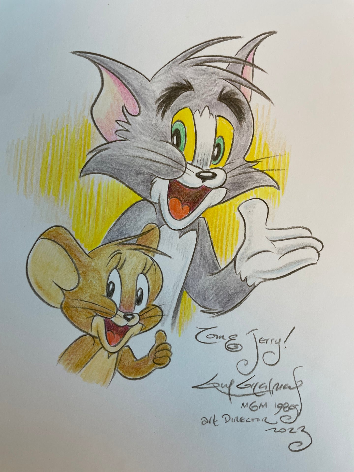 Tom & Jerry Original Art 8.5x11 Sketch - Created by Guy Gilchrist