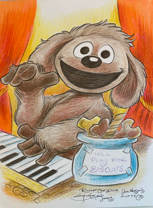 Rowlf The Dog “Tips” - Original Art 8.5x11 Sketch  - Created by Guy Gilchrist