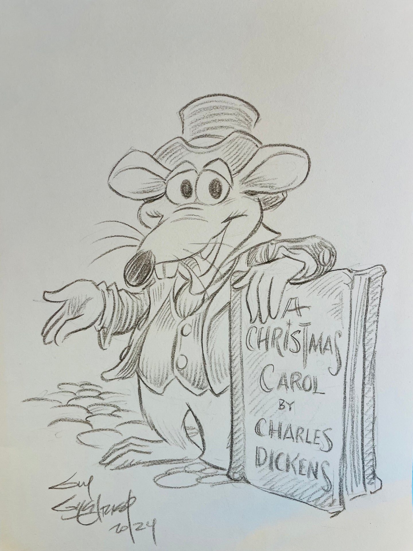 Rizzo Christmas Carol Sketch - Original Art 8.5x11 Sketch  - Created by Guy Gilchrist