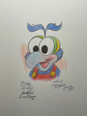 Baby Gonzo Original Art 8.5x11 Sketch  - Created by Guy Gilchrist