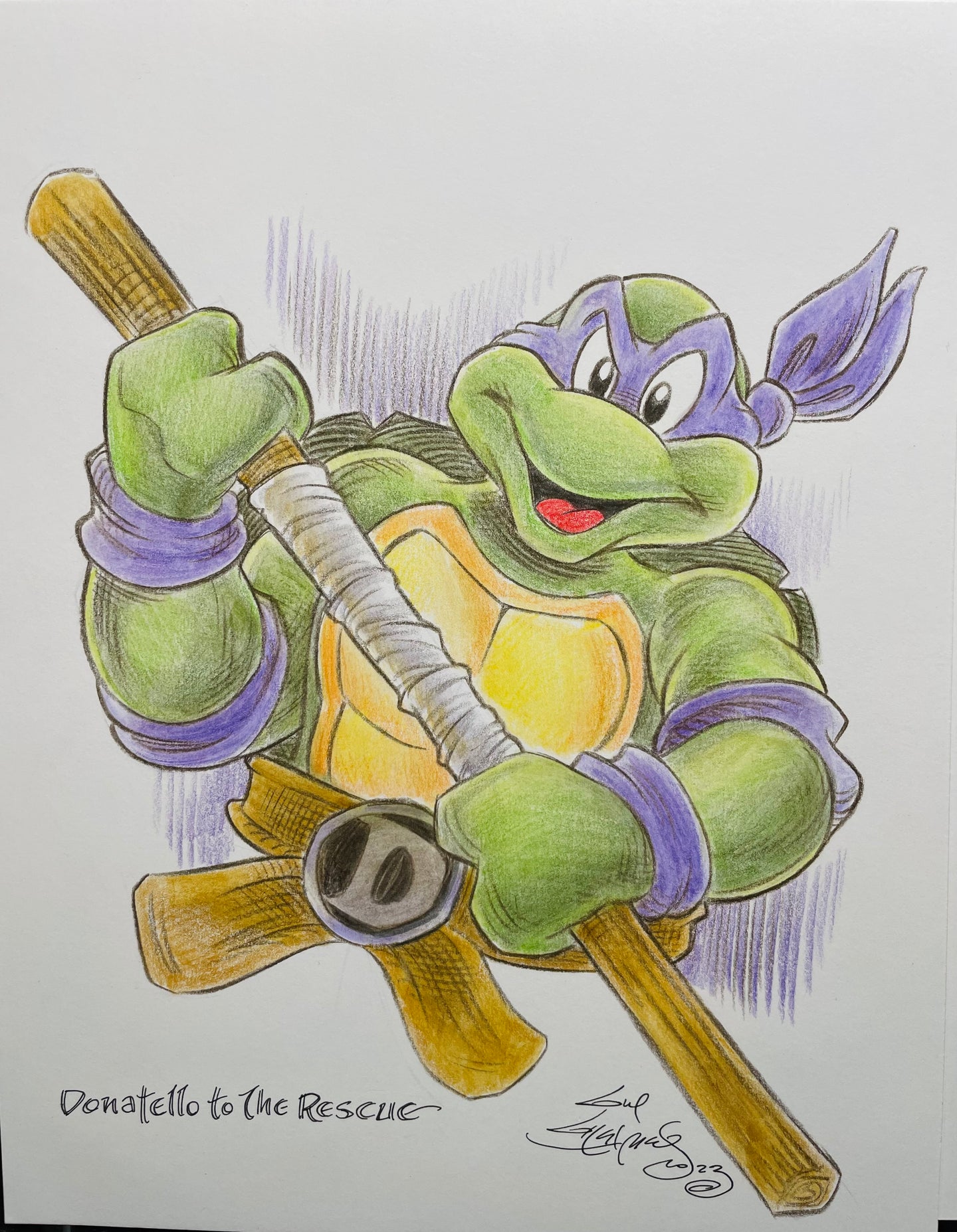 Donny TMNT Original Art 8.5x11 Sketch  - Created by Guy Gilchrist