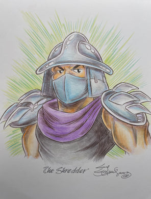 The Shredder TMNT Original Art 8.5x11 Sketch  - Created by Guy Gilchrist