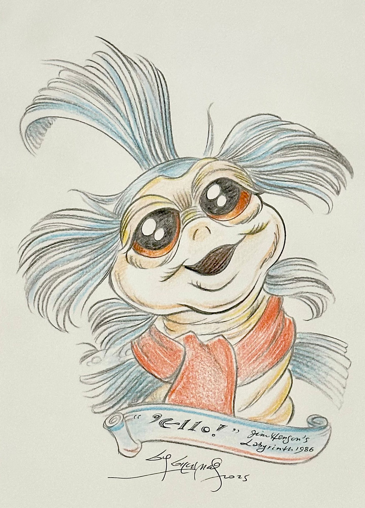 “Labyrinth ‘Ello Worm” - Guy Gilchrist Original Art