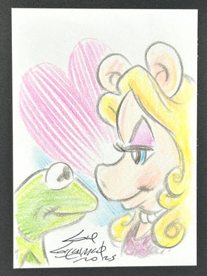 Kermit and Miss Piggy Trading Card - Guy Gilchrist Original