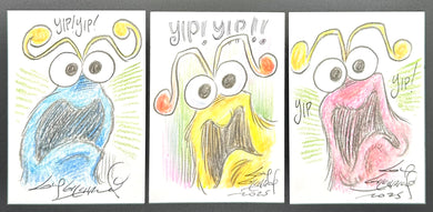 Yip Yips! Set of 3 Trading Cards - Guy Gilchrist Original