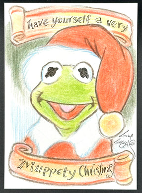 Christmas Kermit Trading Card - Guy Gilchrist Original