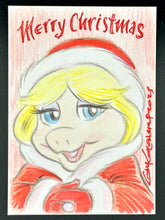 Load image into Gallery viewer, Christmas Miss Piggy Trading Card - Guy Gilchrist Original