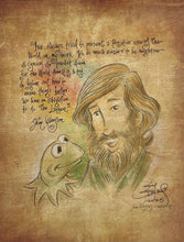 Load image into Gallery viewer, Jim and Kermit on Parchment - Guy Gilchrist Original