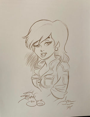 “April O’Neil” black and white sketch