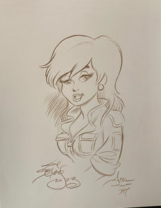 “April O’Neil” black and white sketch