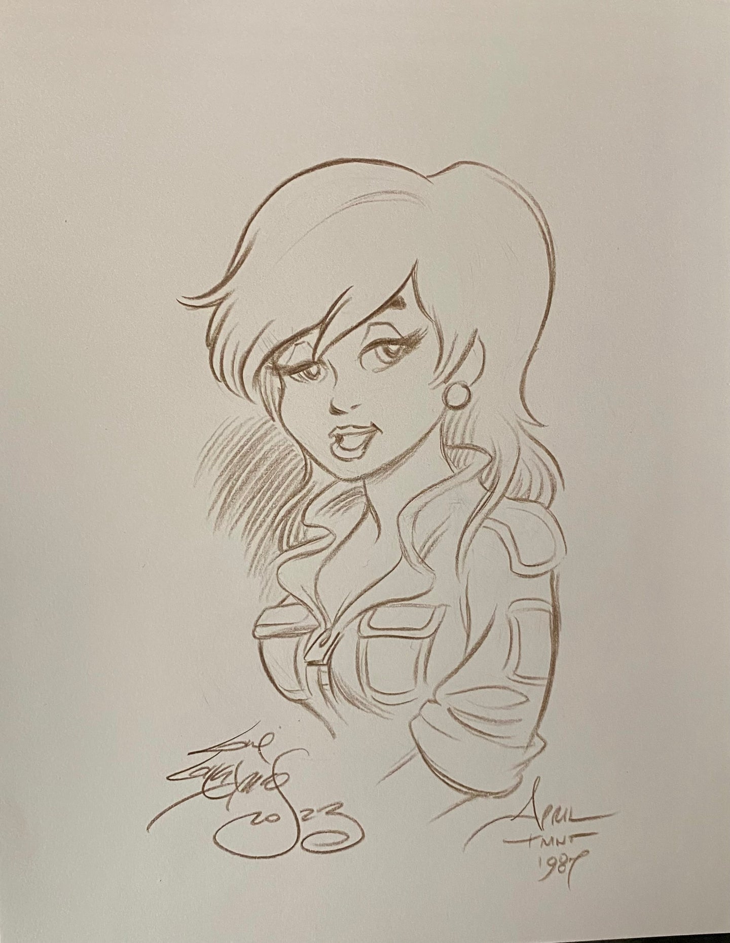 “April O’Neil” black and white sketch