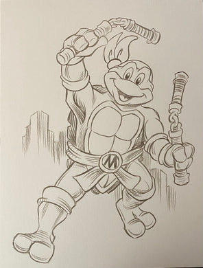 “Mikey” Black and White Sketch