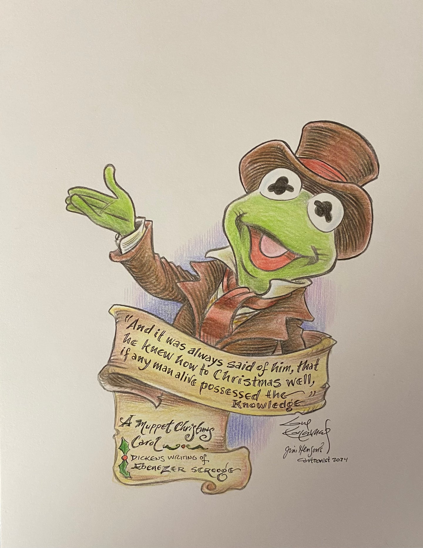 “Kermit Christmas Carol” Original Art Sketch