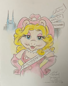 “Miss Piggy Nashville Bachelorette” Original Art Sketch by Guy Gilchrist