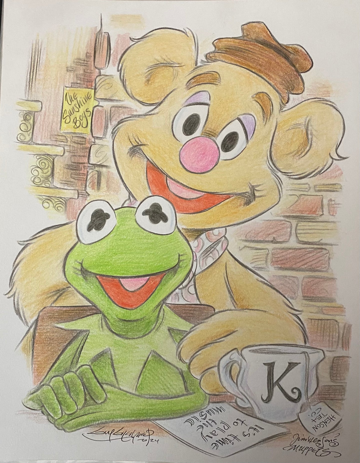 “Kermit and Fozzie Bear” Original Art Sketch