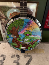 Load image into Gallery viewer, Limited Edition, Fully Painted Rainbow Connection Banjo, Drawn by Guy Gilchrist