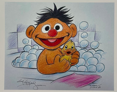 Ernie Rubber Ducky Art Print - Create by Guy Gilchrist