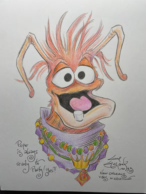 Pepe (Mardi Gras) #1 Original Art 8.5x11 Sketch - Created by Guy Gilchrist